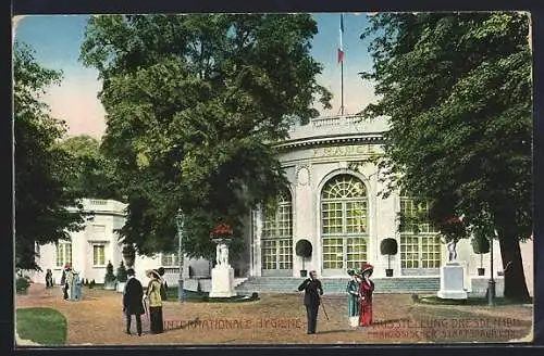 AK Dresden, Intern. Hygiene-Ausstellung 1911, Französischer Staatspavillon