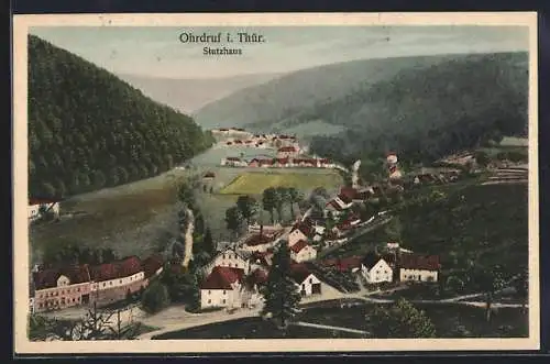 AK Ohrdruf, Blick in Schwarzwaldgrund bis nach Oberhof