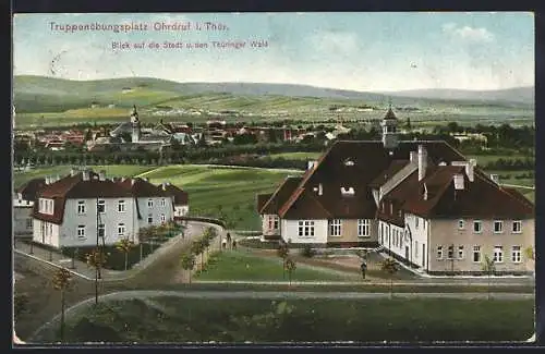 AK Ohrdruf, Blick auf die Stadt und den Thüringer Wald