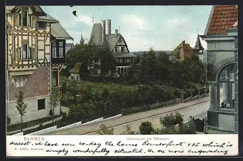 AK Barmen, Villenviertel am Tölleturm