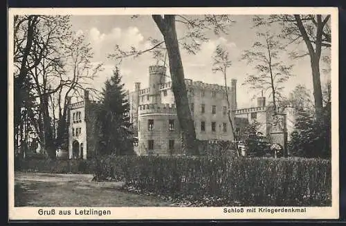 AK Letzlingen, Kriegerdenkmal und Schloss