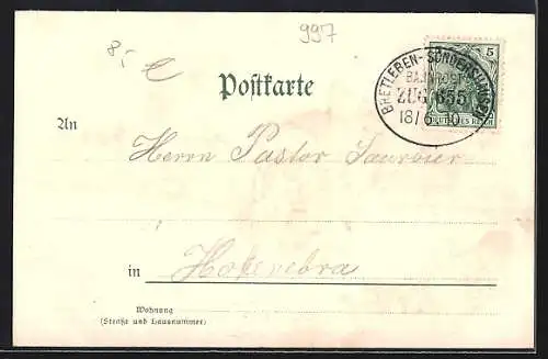 Lithographie Kyffhäuser, Kyffhäuserdenkmal, Barbarossa, Reiterstandbild