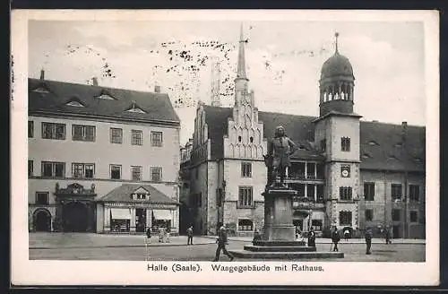 AK Halle / Saale, Waagegebäude mit Rathaus