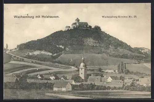 AK Holzhausen / Thüringen, Ortsansicht mit Wachsenburg