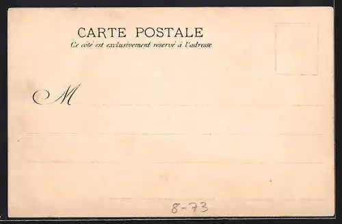 AK Buscs à l`Ancre, Feiernde mit Weinflasche am Tisch