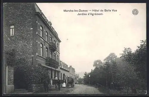 AK Marche-les-Dames, Hotel de Belle Vue, Jardins d`Agrément