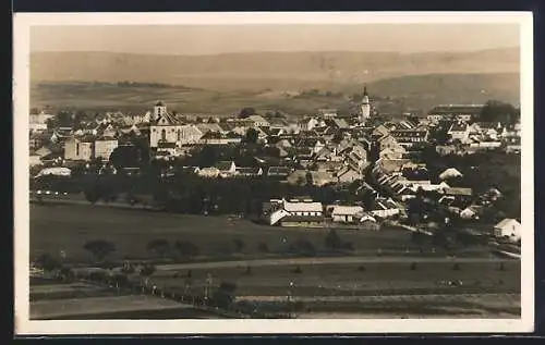 AK Boskovice, Panorama mit Kirche