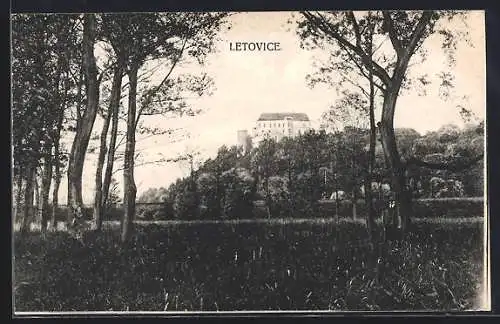 AK Letovice, Panorama mit Schloss