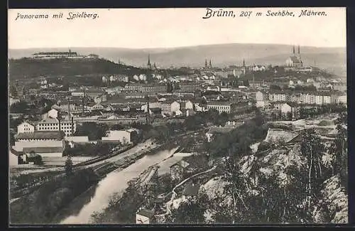 AK Brünn /Mähren, Panorama mit Spielberg