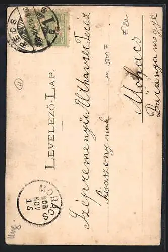 AK Pécs, Kiraly-utcza a Lyceum templomaval