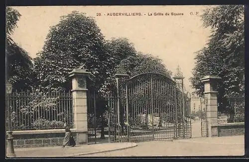 AK Aubervilliers, La Grille du Square