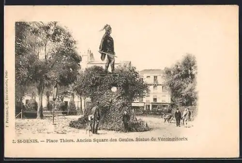 AK St-Denis, Place Thiers, Ancien Square des Gaules, Statue de Vercingétorix