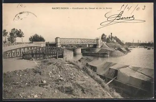 AK Saint-Denis, Confluent du Canal et de la Seine