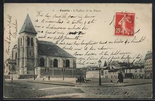 AK Pantin, L`Église et la Place