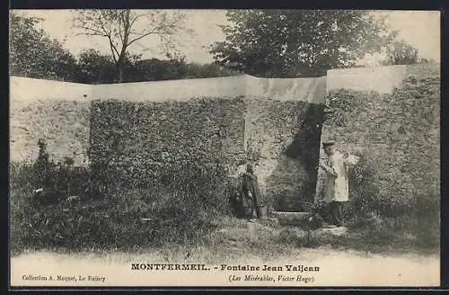 AK Montfermeil, Fontaine Jean Valjean (Les Misérables, Victor Hugo)