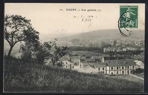 AK Gagny, Vue générale du village et paysage environnant