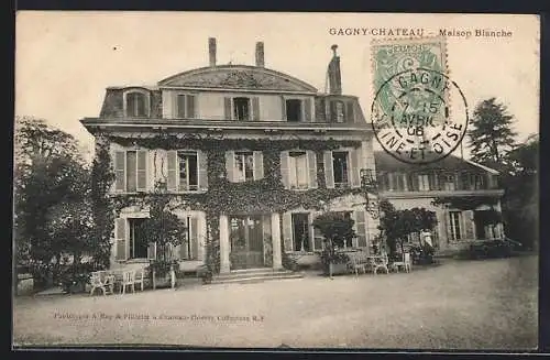 AK Gagny, Château, Maison Blanche entouré de végétation luxuriante