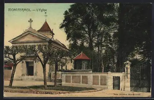 AK Montfermeil, L`Église et ses environs arborés