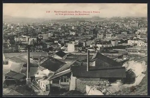 AK Montreuil-sous-Bois, Fours à plâtre et vue générale de Montreuil