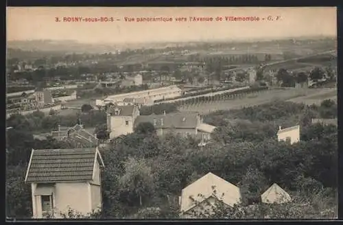 AK Rosny-sous-Bois, Vue panoramique vers l`Avenue de Villemomble