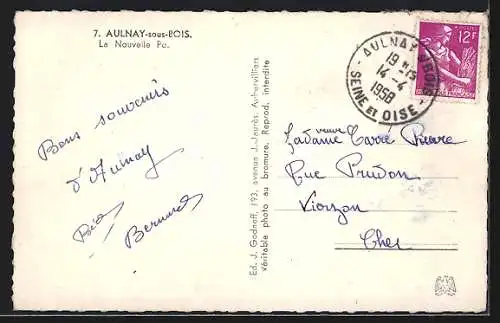 AK Aulnay-sous-Bois, La Nouvelle Poste et voie ferrée adjacente
