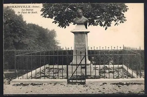 AK Romainville, La Statue de Paul de Kock