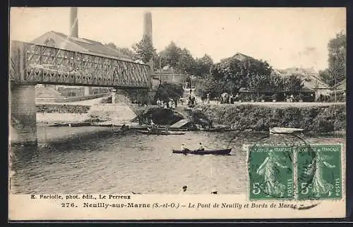 AK Neuilly-sur-Marne, Le Pont de Neuilly et Bords de Marne