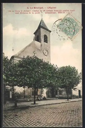 AK Le Bourget, L`Église et le dernier combat des soldats francais 1870-71