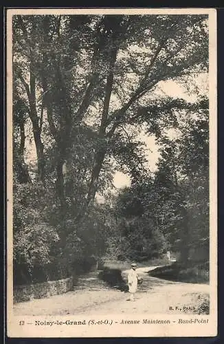 AK Noisy-le-Grand, Avenue Maintenon au Rond-Point sous les arbres majestueux