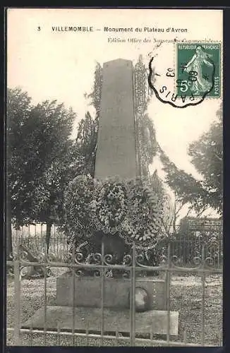 AK Villemomble, Monument du Plateau d`Avron