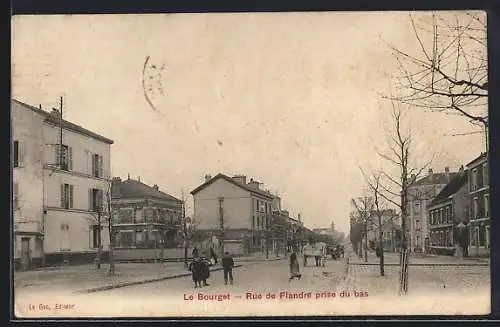 AK Le Bourget, Rue de Flandre prise du bas