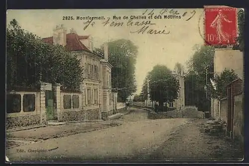 AK Montfermeil, Rue de Chelles et des Moulins