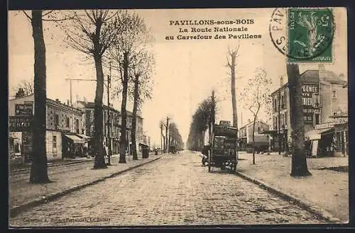 AK Pavillons-sous-Bois, La Route Nationale au Carrefour des Pavillons