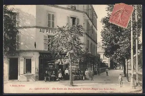 AK Saint-Ouen, Un coin du Boulevard Victor-Hugo (vers Saint-Denis)