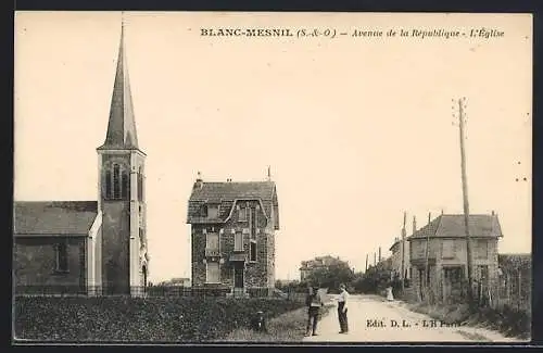 AK Blanc-Mesnil, Avenue de la République et l`église