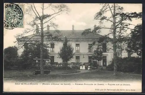 AK Ville-Évrard, Premier Pavillon de Dames, Facade sur le Jardin