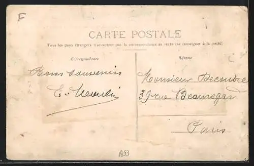 AK Tremblay-lès-Gonesse, Hôtel de France et départ de la voiture pour la gare