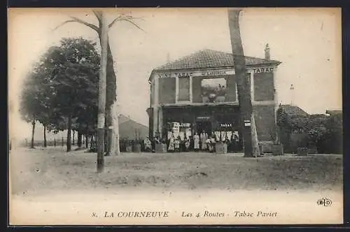 AK La Courneuve, Les 4 Routes, Tabac Paviet