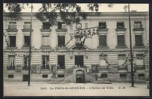 AK Le Pré-Saint-Gervais, L`Hôtel de Ville décoré pour une fête