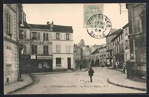 AK Montreuil-sous-Bois, La Place de l`Église