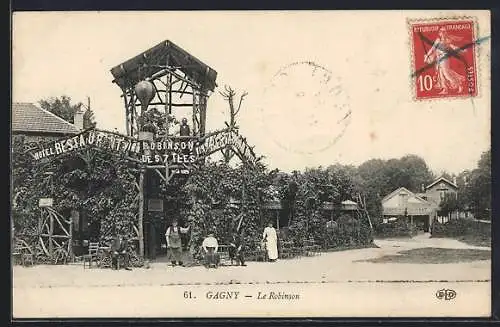 AK Gagny, Le Robinson avec terrasse et végétation abondante