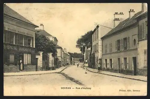 AK Sevran, Rue d`Aulnay animée avec commerces et passants