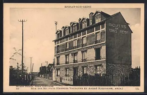 AK Épinay-sur-Seine, Maison Marin et Poste Auxiliaire, Rue des Solivats