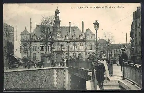 AK Pantin, Mairie et Pont de l`Ourcq