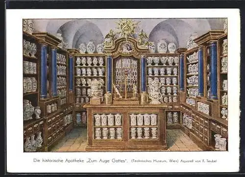 AK Wien, Techn. Museum, histor. Apotheke Zum Auge Gottes