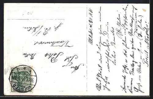 Präge-AK Jahreszahl 1915 auf Kleeblättern, Neujahrsgruss