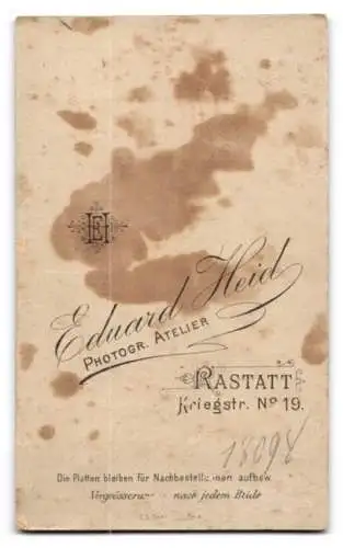 Fotografie Eduard Heid, Rastatt, Kriegstr. 19, Soldat in Uniform