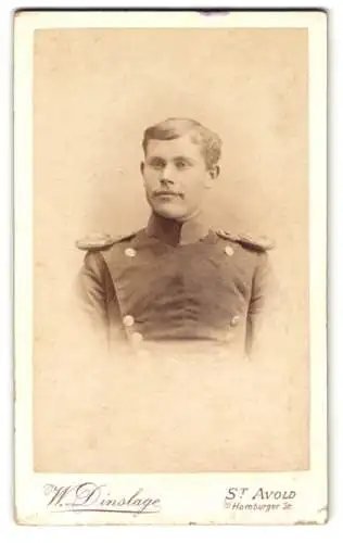 Fotografie W. Dinslage, St. Avold, Homburger Str., Porträt eines Ulan in Uniform mit Epauletten