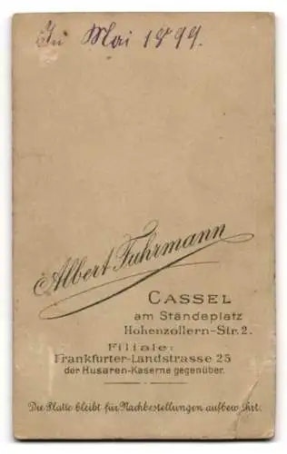 Fotografie Albert Fuhrmann, Cassel, Amme / Kindermädchen mit ihrem Zögling, 1899