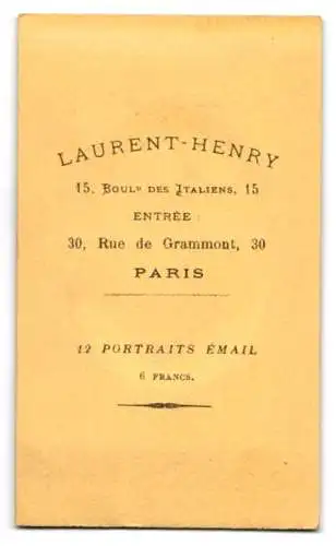 Fotografie Laurent-Henry, Paris, Boulevard des Italiens 15, Portrait eines jungen Mannes